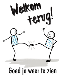 afbeelding twee poppetjes met de tekst welkom terug goed je weer te zien